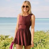 Women's High Neck Ruched Swim Dress