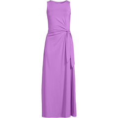 Women's Petite Cotton Modal Sleeveless Tie Waist Maxi Dress
