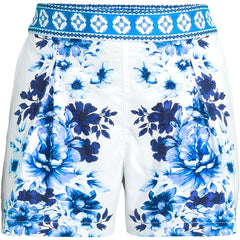 Women's Poplin Pull On Pleated 5" Shorts - Set Bottom
