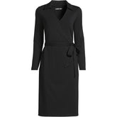 Women's Plus Size Cotton Modal Collared Wrap Dress