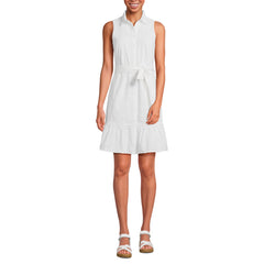 Women's Sleeveless Eyelet Shirt Dress