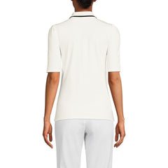 Women's Elbow Sleeve Lightweight Jersey Embellished Polo