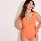 Women's Plus Size Side Tie Tankini Top