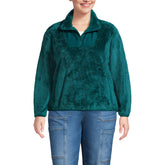 Women's Plus Size Half Zip Cozy Sherpa Fleece Pullover
