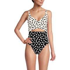 Women's Long Wrap Monokini High Leg One Piece Swimsuit