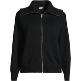 School Uniform Women's Cotton Modal Long Sleeve Zip Front Cardigan Sweater Jacket