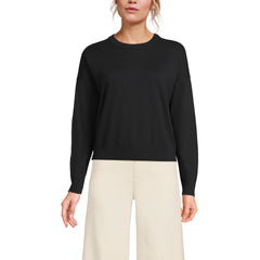 Women's Cotton Wedge Crew Neck Sweater