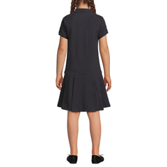 Girls Short Sleeve Mesh Pleated Polo Dress