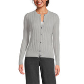 Women's Plus Size Cotton Pointelle Modern Cardigan Sweater