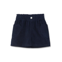 Girls Corduroy Skirt with Heart Pockets