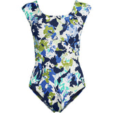 Women's Chlorine Resistant Tummy Control Cap Sleeve X-Back One Piece Swimsuit
