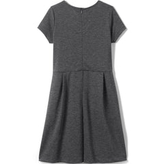 Girls Short Sleeve Ponte Dress Top of Knee