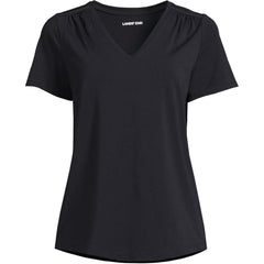 Women's Short Sleeve Lightweight Jersey Gathered Shoulder T-Shirt