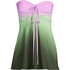Women's Ruched Multi-Way Mini Swim Dress Swimsuit