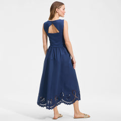 Women's Petite Embroidered Duet Midi Dress