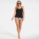 Women's Plus Size Tugless QuickDry Adjustable Strappy Back Tankini Top