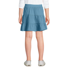 Girls Knit Gauze Tiered Skirt