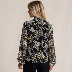 Women's Chiffon Removable Tie Neck Blouse