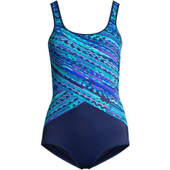 Women's Tummy Control Chlorine Resistant Soft Cup Tugless Sporty One Piece Swimsuit