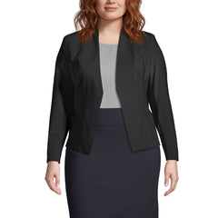 Women's Plus Size Washable Wool Collarless Blazer