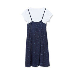 Girls Slip Dress with Short Sleeve Tee