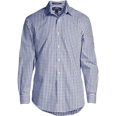 School Uniform Men's Tall Long Sleeve Straight Collar Patterned Broadcloth Shirt