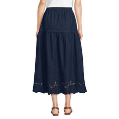Women's Voile Eyelet Maxi Skirt
