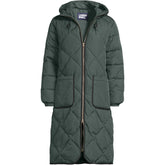 Women's Plus Size FeatherFree Insulated Diamond Quilted Maxi Coat