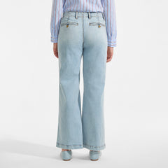 Women's Tall Recover Denim Mid Rise Wide Leg Ankle Jeans