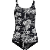Women's Petite Tugless Low Leg One Piece Swimsuit