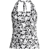 Women's D-Cup Chlorine Resistant Square Neck Halter Tankini Swimsuit Top