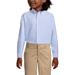 Boys Husky Long Sleeve Solid Oxford Dress Shirt