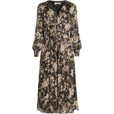 Women's Plus Size Lurex Shadow Stripe Midi Dress