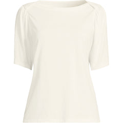 Women's Elbow Sleeve Supima Cotton Boatneck T-Shirt