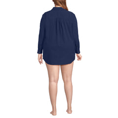 Women's Plus Size New Button-Up Shirt Cover-Up Dress