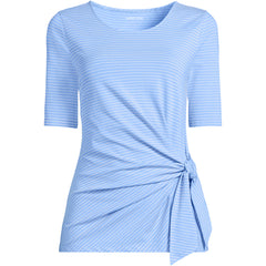 Women's Plus Size Lightweight Jersey Tie Front Top
