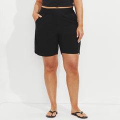 Women's Plus Size Sunshade UPF 50 9" Board Shorts with Panty