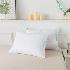 Waverly Antimicrobial 233 Thread Count Cotton White Duck Down and Feather Bed Pillow