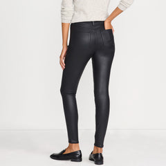 Women's Petite High Rise Coated Denim Skinny Jeans