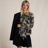 Women's Chiffon Removable Tie Neck Blouse