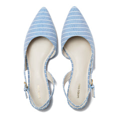 Women's Chambray Slingback Low Heels
