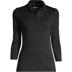 Women's Petite 3/4 Sleeve Supima Cotton Polo Shirt
