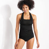 Women's D-Cup Chlorine Resistant Square Neck Halter Tankini Swimsuit Top