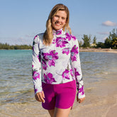 Women's Long Torso SunShade UPF 50 Quarter Zip Rash Guard
