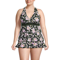 Women's Plus Size DD-Cup V-Neck Racerback Flutter Tankini