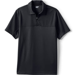 Unisex Short Sleeve Quarter Zip Textured Polo Shirt