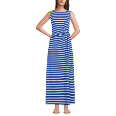 Women's Petite Cotton Modal Sleeveless Tie Waist Maxi Dress