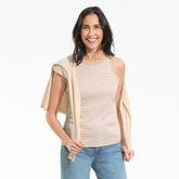 Women's Petite Micro Rib Crew Neck Tank