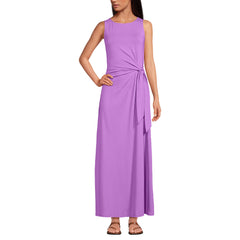 Women's Tall Cotton Modal Sleeveless Tie Waist Maxi Dress