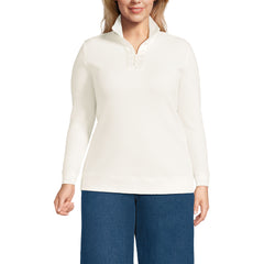 Women's Plus Size Long Sleeve Waffle Quarter Zip Pullover